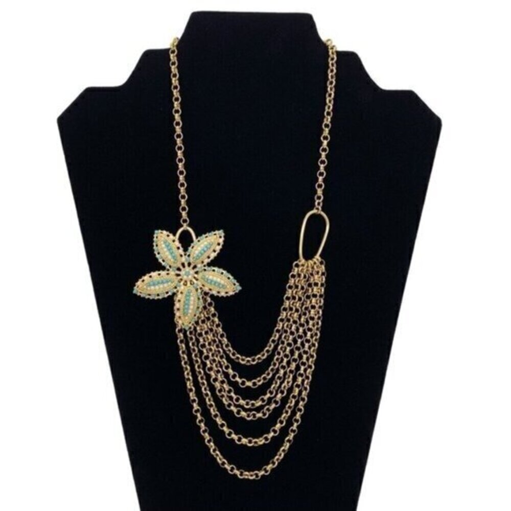 Vintage Sarah Coventry Starfish Flower Layered Necklace